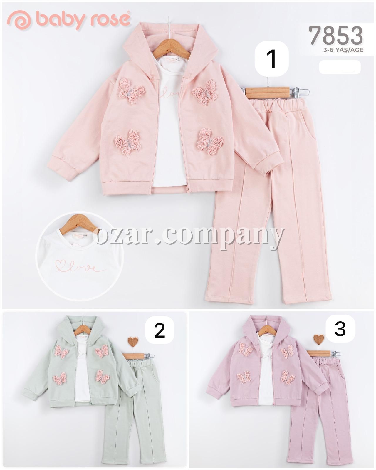 Костюм Тройка Для Девочки Baby Rose (3-4-5-6лет)  Костюм Тройка Для Девочки Baby Rose (3-4-5-6лет)