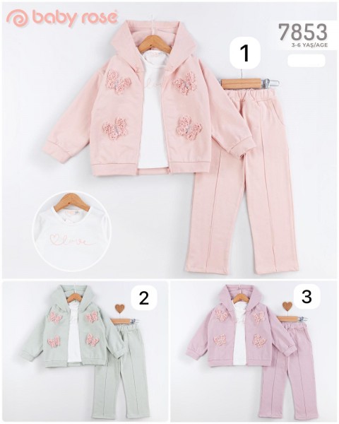 Костюм Тройка Для Девочки Baby Rose (3-4-5-6лет)  Костюм Тройка Для Девочки Baby Rose (3-4-5-6лет)
