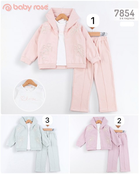 Костюм Тройка Для Девочки Baby Rose (3-4-5-6лет)  Костюм Тройка Для Девочки Baby Rose (3-4-5-6лет)