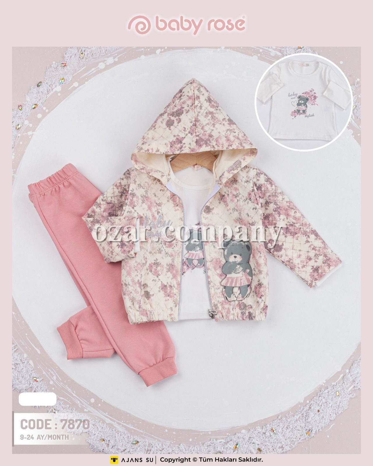 Костюм Тройка Для Девочки Baby Rose (9-12-18-24мес.) Костюм Тройка Для Девочки Baby Rose (9-12-18-24мес.)