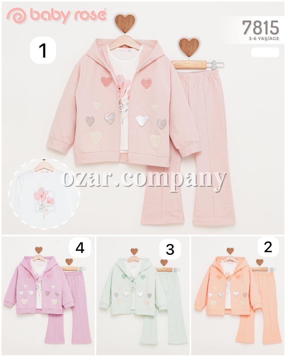 Костюм Тройка Для Девочки Baby Rose (3-4-5-6лет)  Костюм Тройка Для Девочки Baby Rose (3-4-5-6лет)