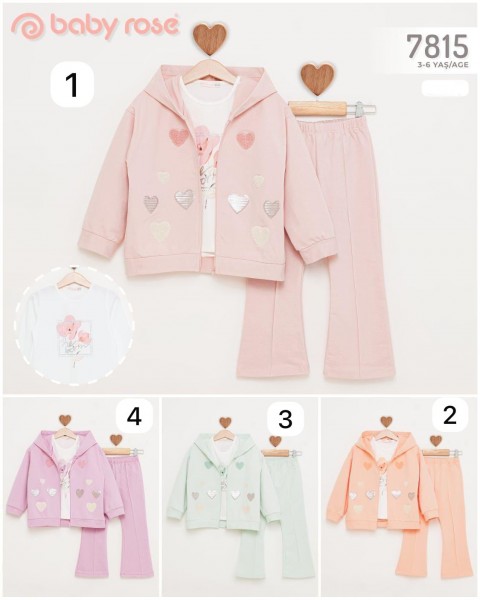 Костюм Тройка Для Девочки Baby Rose (3-4-5-6лет)  Костюм Тройка Для Девочки Baby Rose (3-4-5-6лет)