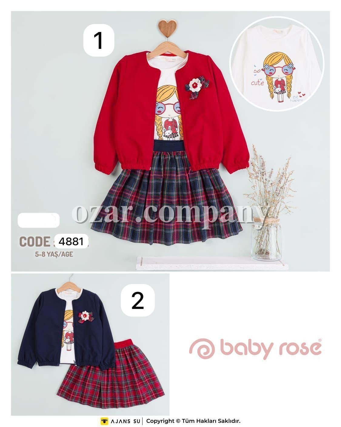 Костюм Тройка Для Девочки Baby Rose (5-6-7-8лет) 