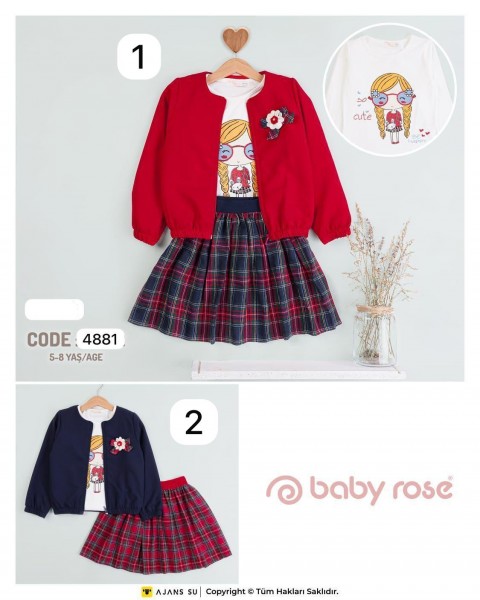 Костюм Тройка Для Девочки Baby Rose (5-6-7-8лет) 