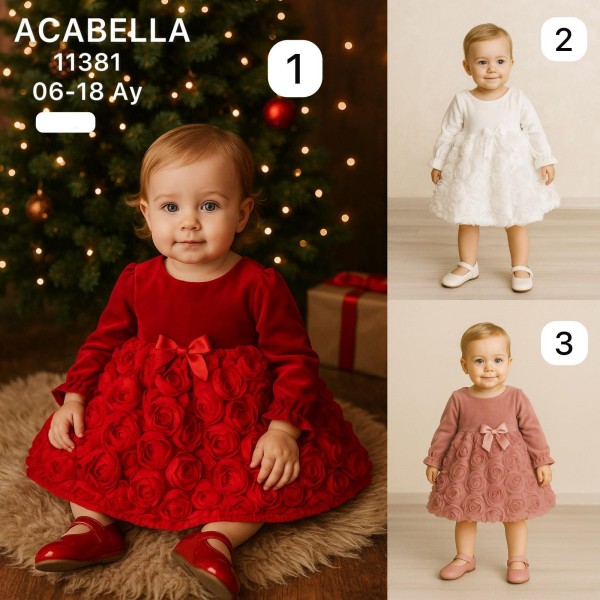 Нарядное Платье Для Девочки Aca Bella (6-9-12-18мес.) Нарядное Платье Для Девочки Aca Bella (6-9-12-18мес.)