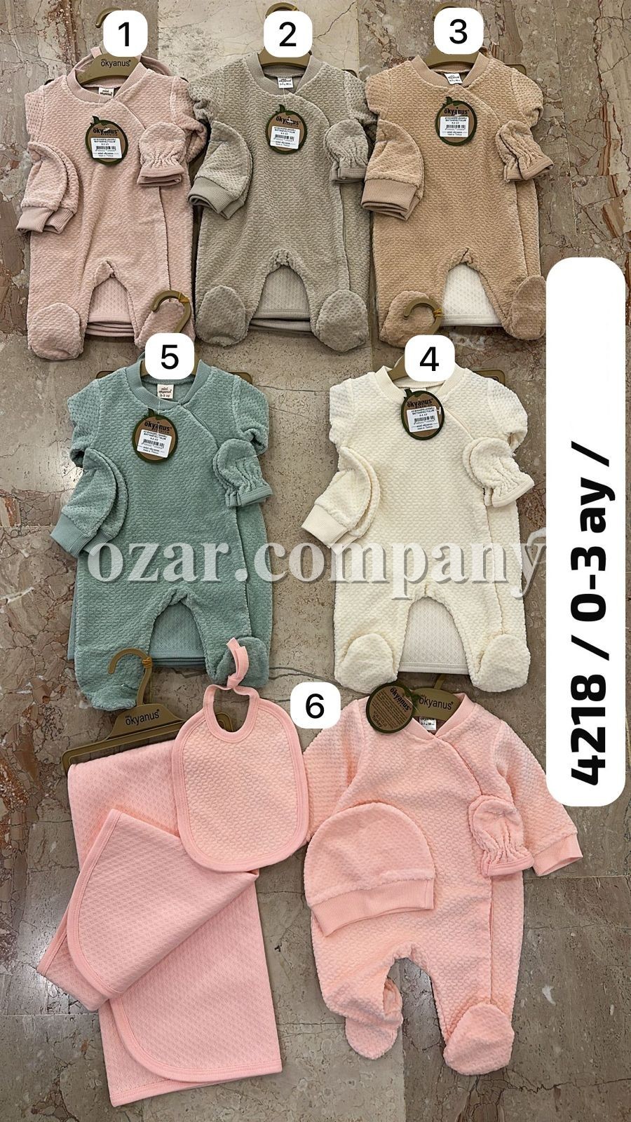 Велюровый Комплект Для Новорождённых Okyanus (0-3мес.) Велюровый Комплект Для Новорождённых Okyanus (0-3мес.)