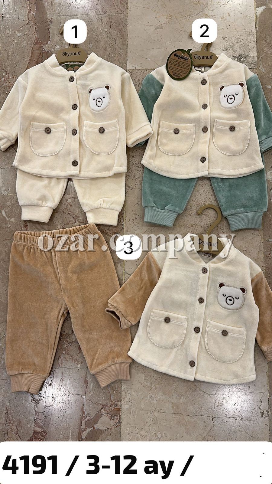 Велюровый Костюм Для Мальчика Okyanus (3-6-9-12мес.) Велюровый Костюм Для Мальчика Okyanus (3-6-9-12мес.)