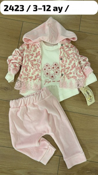 Велюровый Костюм Тройка Для Девочки Baby Im (3-6-9-12мес.)