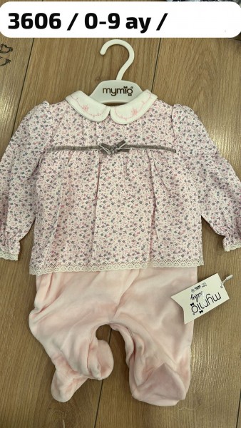 Велюровый Человечек Для Девочки Mymio (0-3-6-9мес.) Велюровый Человечек Для Девочки Mymio (0-3-6-9мес.)