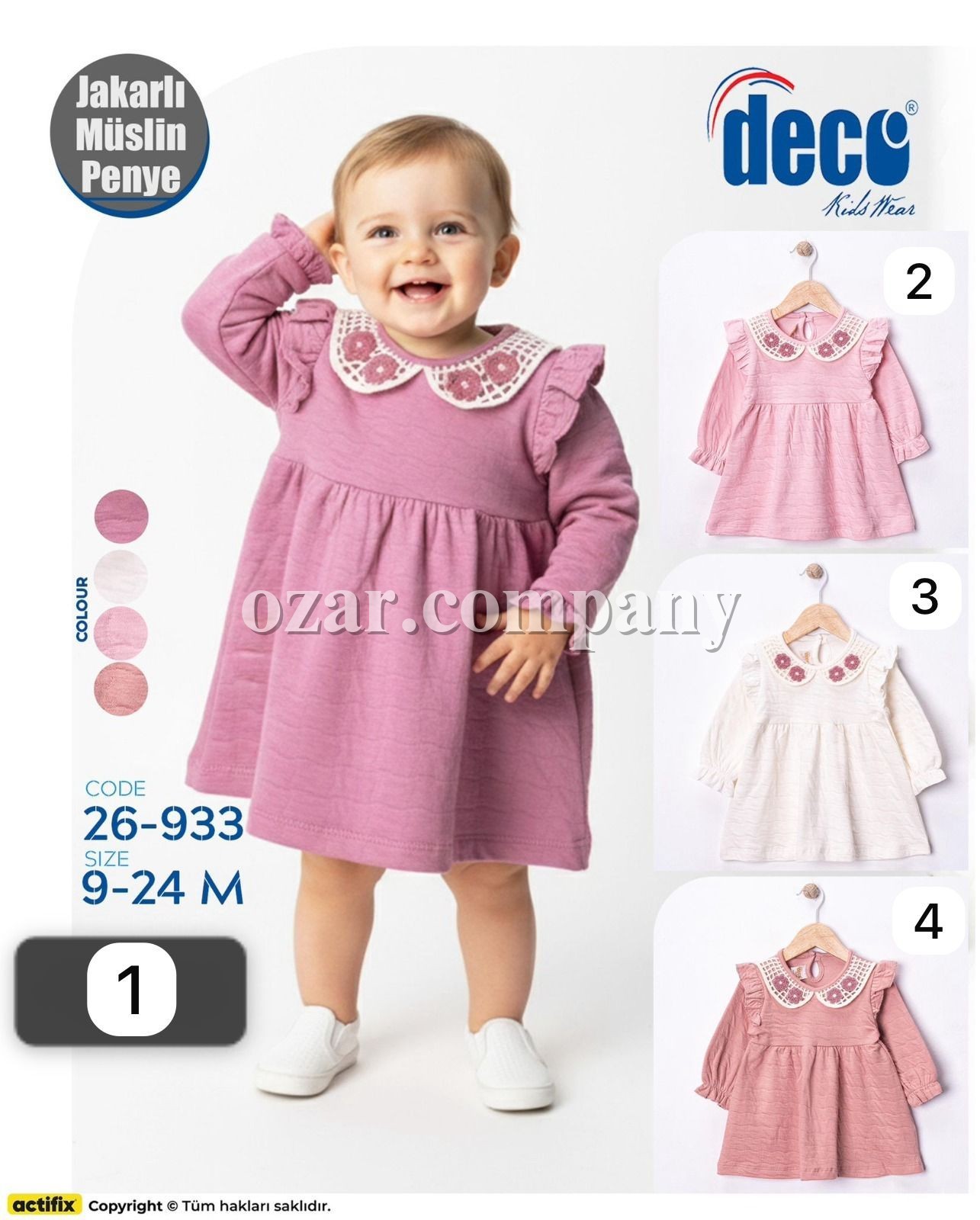 Муслиновое Платье Для Девочки Deco (9-12-18-24мес.) Муслиновое Платье Для Девочки Deco (9-12-18-24мес.)