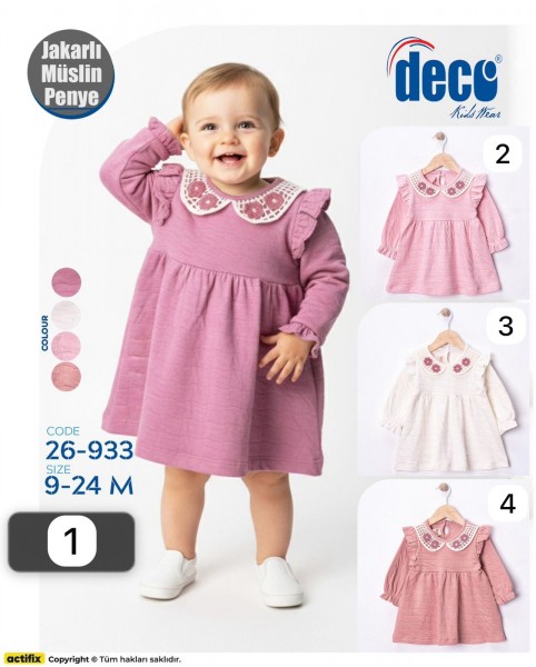 Муслиновое Платье Для Девочки Deco (9-12-18-24мес.) Муслиновое Платье Для Девочки Deco (9-12-18-24мес.)
