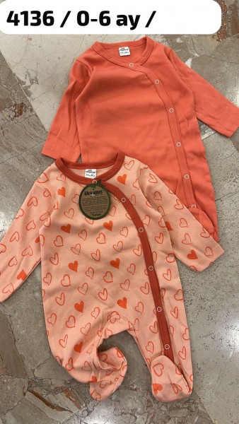 Пара Человечков Для Девочки Okyanus (0-3/3-6мес. по 2 шт.)  Пара Человечков Для Девочки Okyanus (0-3/3-6мес. по 2 шт.)