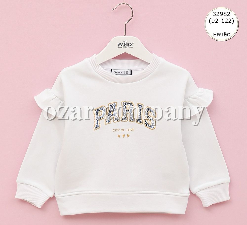 Свитшот На Флисе Для Девочки Wanex (2-3-4-5-6-7лет)  Свитшот На Флисе Для Девочки Wanex (2-3-4-5-6-7лет)