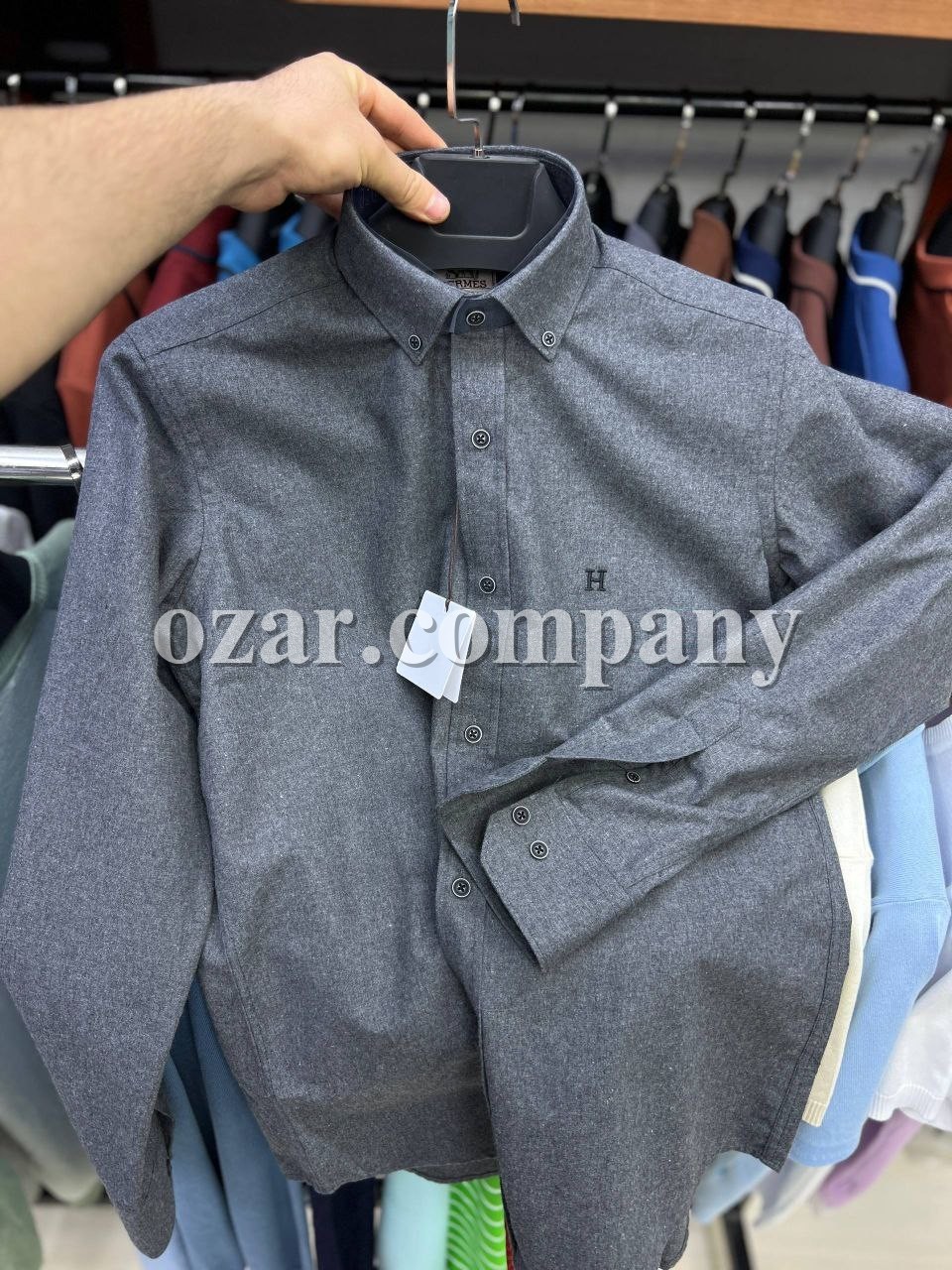 Мужская Рубашка Hermes Мужская Рубашка Hermes