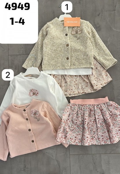 Костюм Тройка Для Девочки Baby Rose (1-2-3-4лет)  Костюм Тройка Для Девочки Baby Rose (1-2-3-4лет)