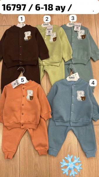 Трикотажный Костюм На Флисе Для Мальчика Favo (6-9-12-18мес.)  Трикотажный Костюм На Флисе Для Мальчика Favo (6-9-12-18мес.)