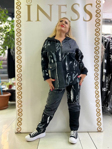 Женский Джинсовый Костюм Iness (Большие размеры) Женский Джинсовый Костюм Iness (Большие размеры)