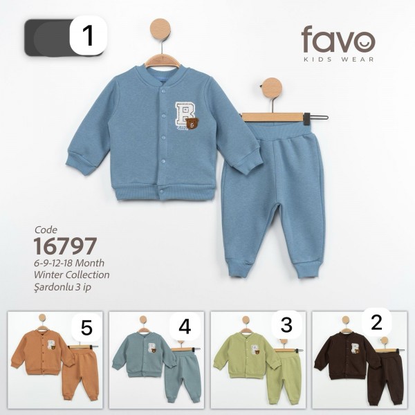 Трикотажный Костюм Тринитка На Флисе Для Мальчика Favo (6-9-12-18мес.) 