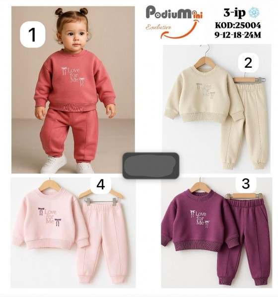 Трикотажный Костюм Тринитка На Флисе Для Девочки PodiuMini (9-12-18-24мес.)