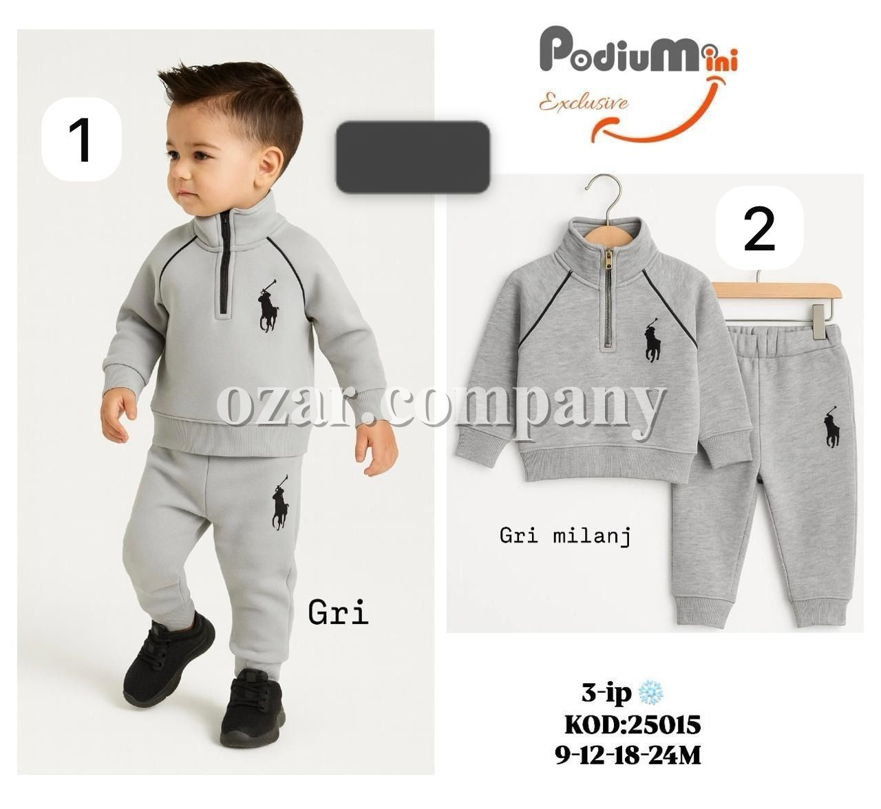 Трикотажный Костюм Тринитка На Флисе Для Мальчика PodiuMini (9-12-18-24мес.)