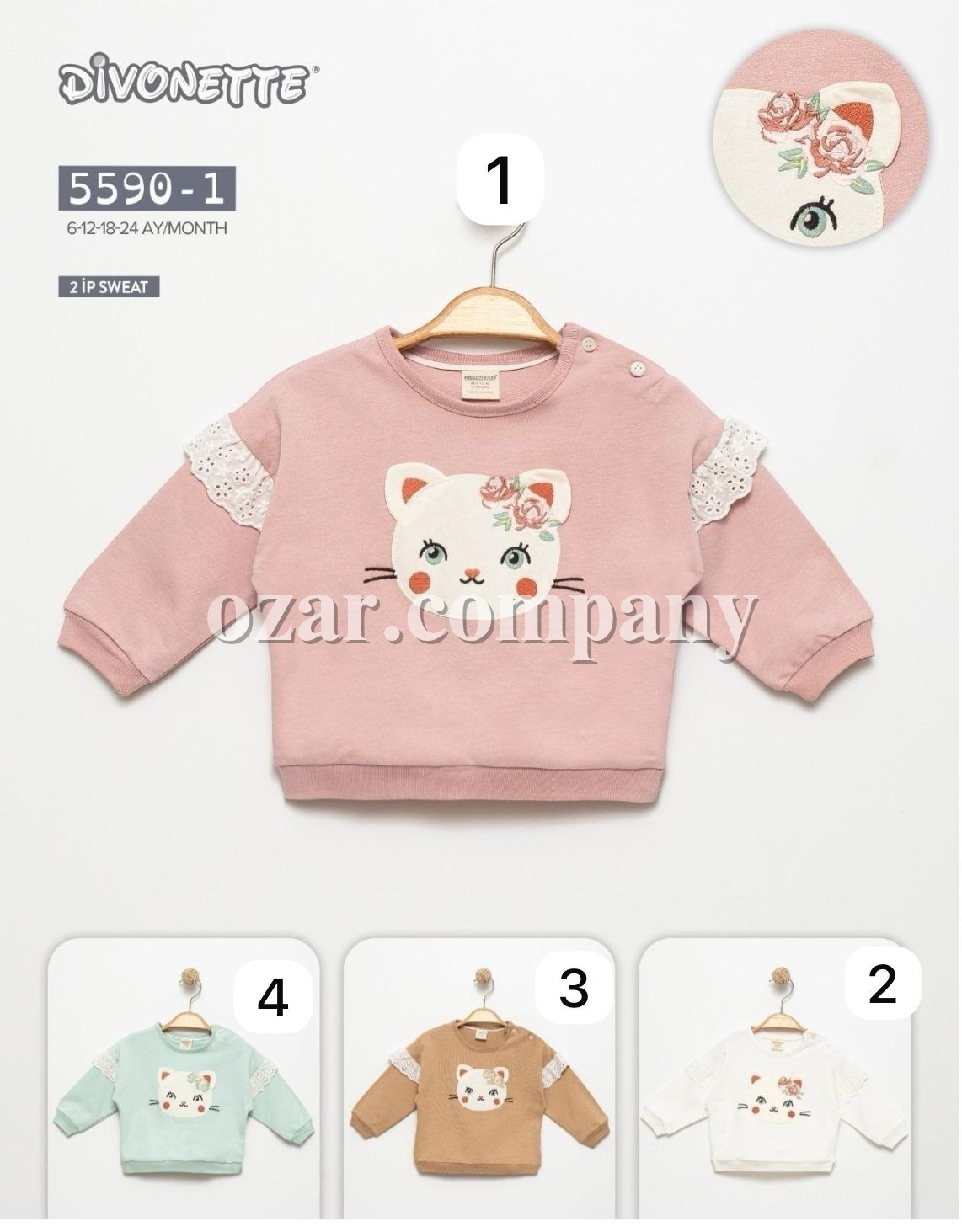 Свитшот Двунитка Для Девочки Divonette (6-12-18-24мес.)