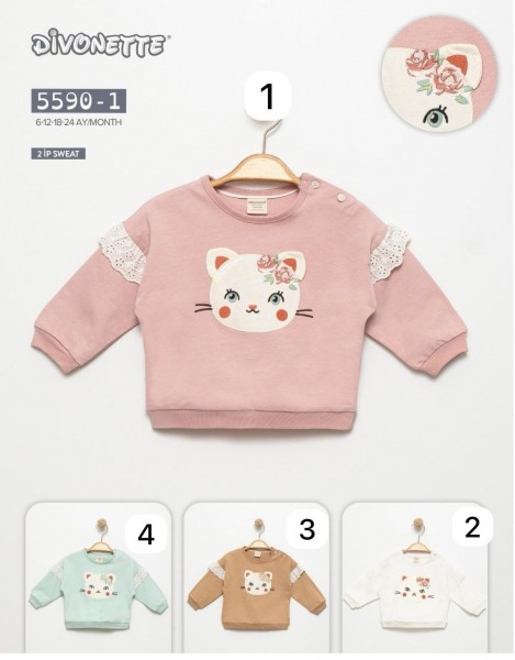 Свитшот Двунитка Для Девочки Divonette (6-12-18-24мес.)