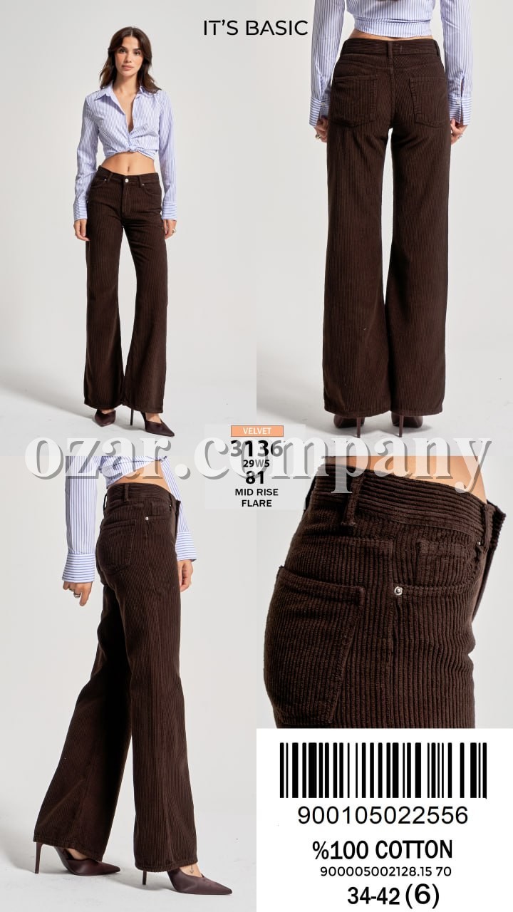 Женские Вельветовые Джинсы ITS Basic  