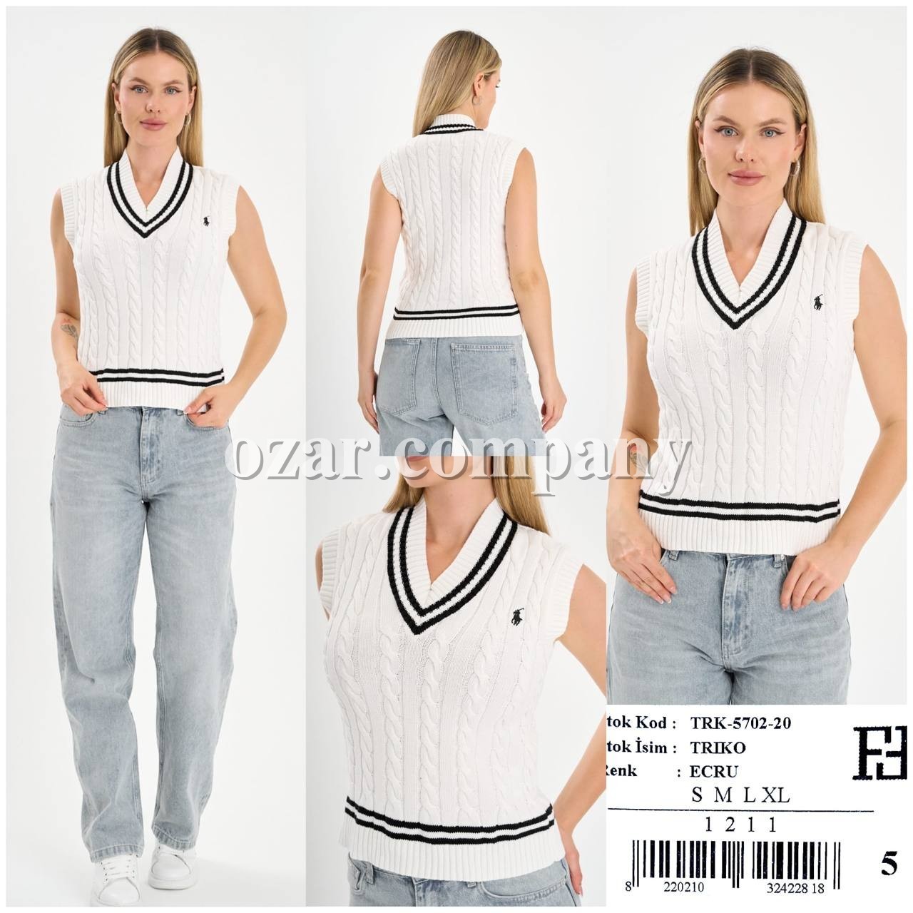 Женская Трикотажная Жилетка Polo