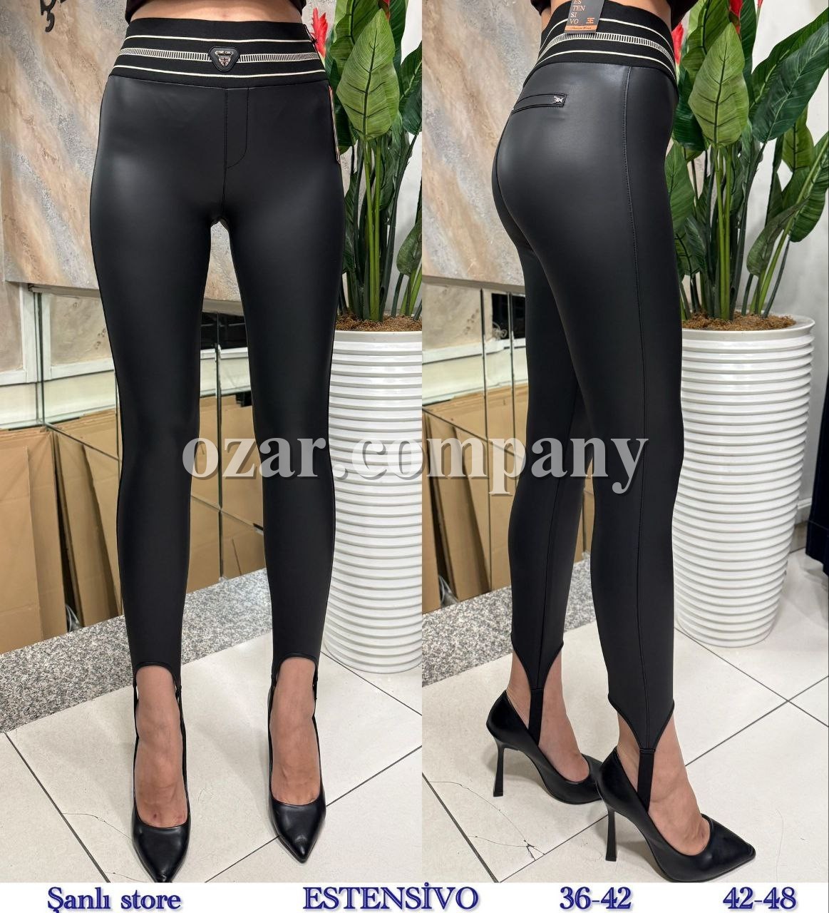 Женские Лосины Из Эко Кожи Estensivo (Большие размеры)