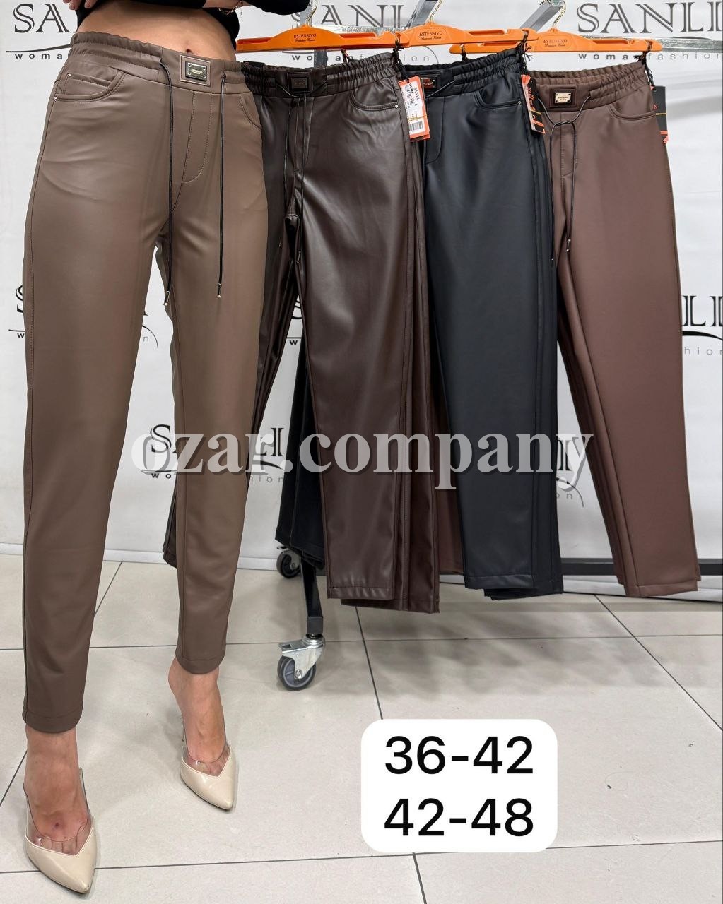 Женские Брюки Из Эко Кожи Estensivo (Большие размеры)