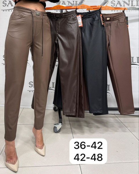 Женские Брюки Из Эко Кожи Estensivo (Большие размеры)