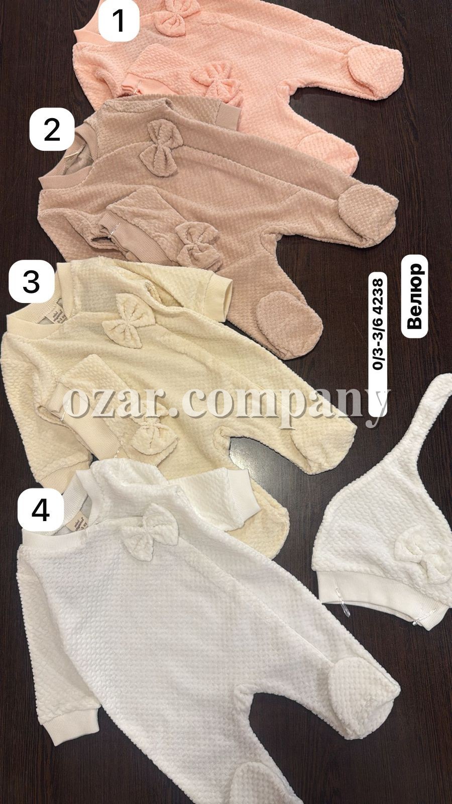 Велюровый Человечек Для Девочки Okyanus (0/3-3/6мес.) 