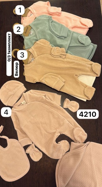 Велюровый Комплект Для Новорождённых Okyanus (0-3мес.)