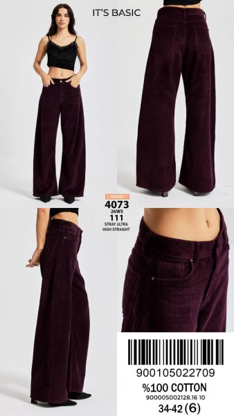 Женские Вельветовые Джинсы ITS Basic  