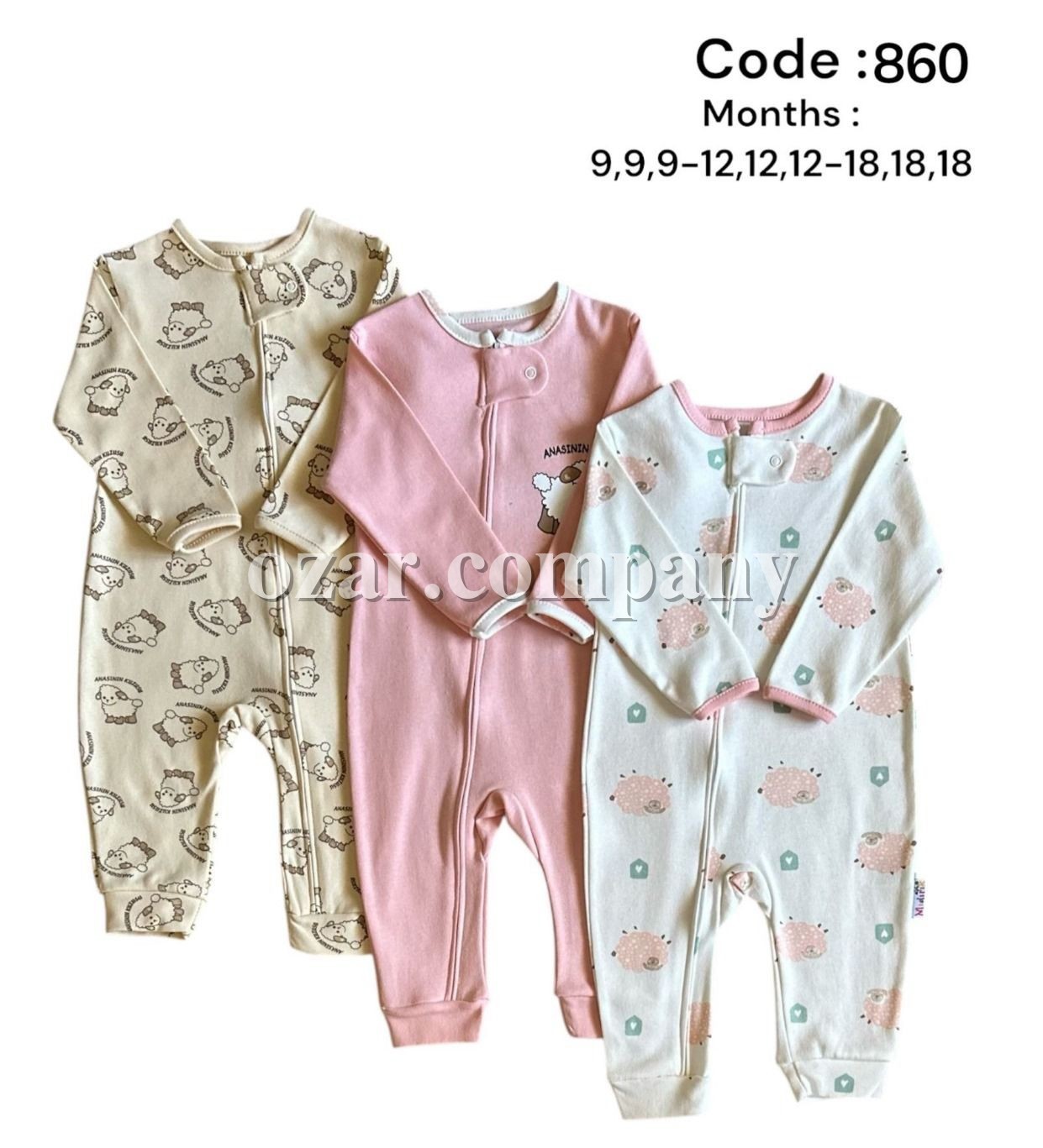 Комплект Человечков Для Девочки Midirik (9-12-18мес. по 3шт.)