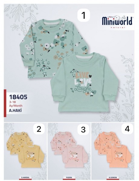 Пара Свитшотов Для Девочки Miniworld (3-6/6-9/9-12/12-18мес. по 2шт.)