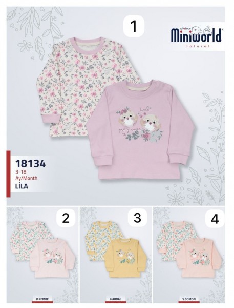 Пара Свитшотов Для Девочки Miniworld (3-6/6-9/9-12/12-18мес. по 2шт.)