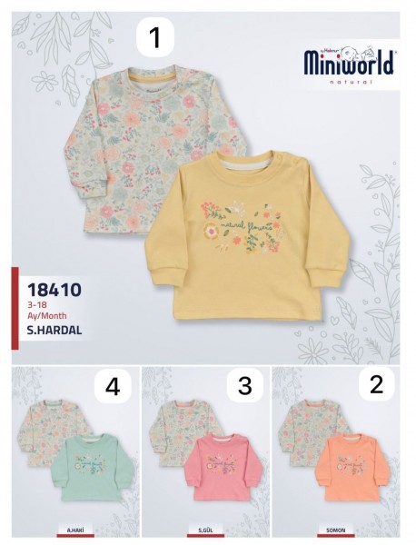 Пара Свитшотов Для Девочки Miniworld (3-6/6-9/9-12/12-18мес. по 2шт.)