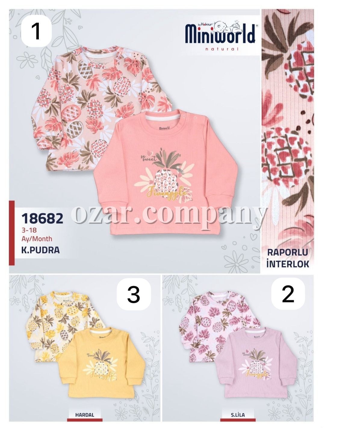 Пара Свитшотов Для Девочки Miniworld (3-6/6-9/9-12/12-18мес. по 2шт.)