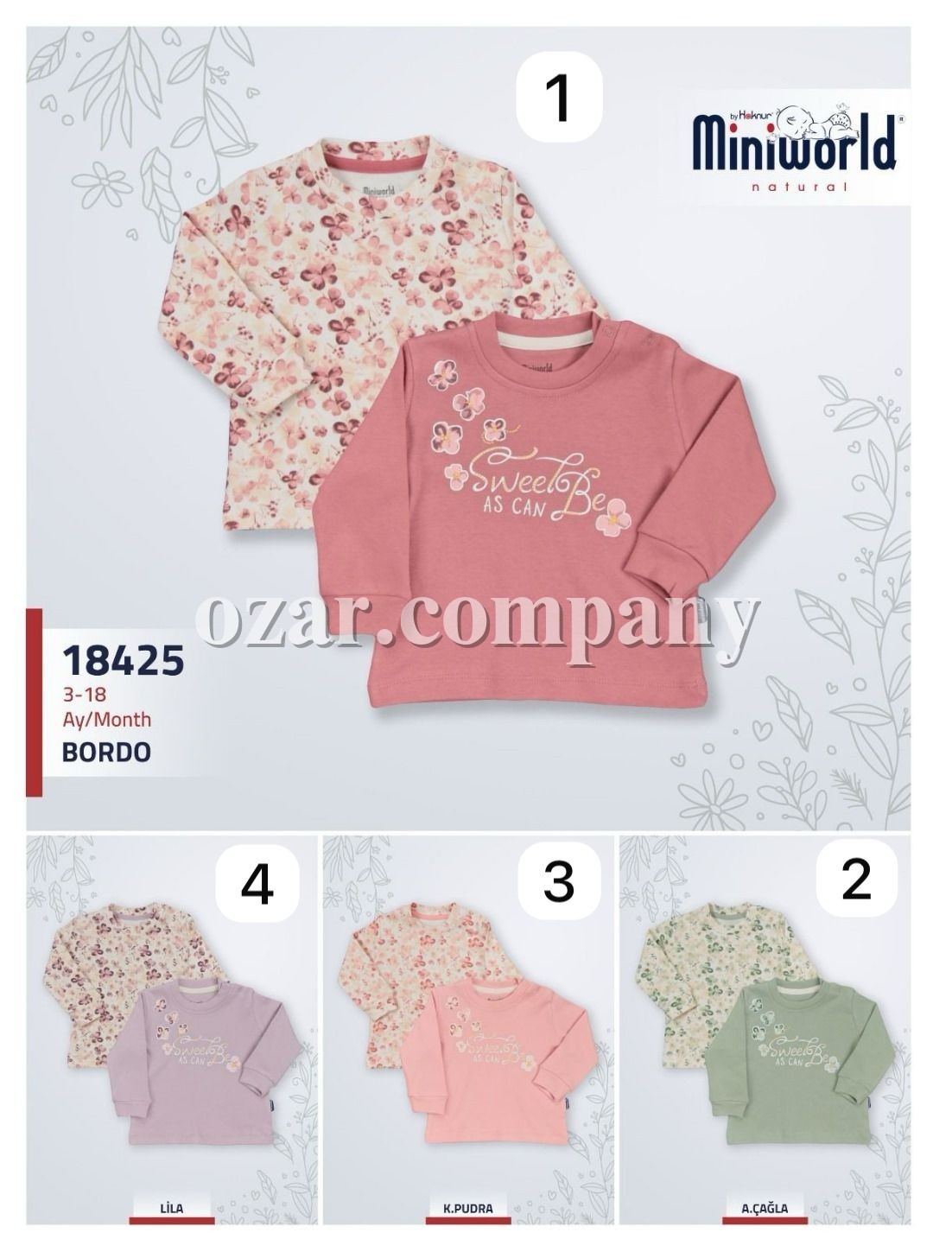 Пара Свитшотов Для Девочки Miniworld (3-6/6-9/9-12/12-18мес. по 2шт.)