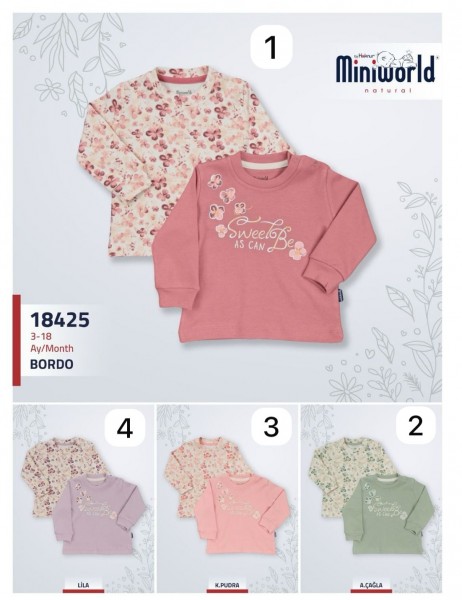 Пара Свитшотов Для Девочки Miniworld (3-6/6-9/9-12/12-18мес. по 2шт.)