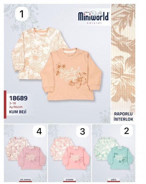 Пара Свитшотов Для Девочки Miniworld (3-6/6-9/9-12/12-18мес. по 2шт.)