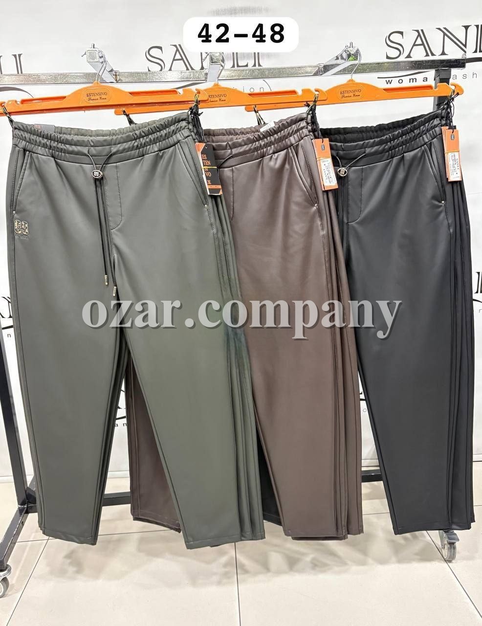 Женские Брюки Из Эко Кожи Estensivo (Большие размеры)