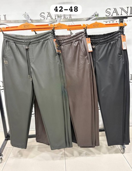 Женские Брюки Из Эко Кожи Estensivo (Большие размеры)