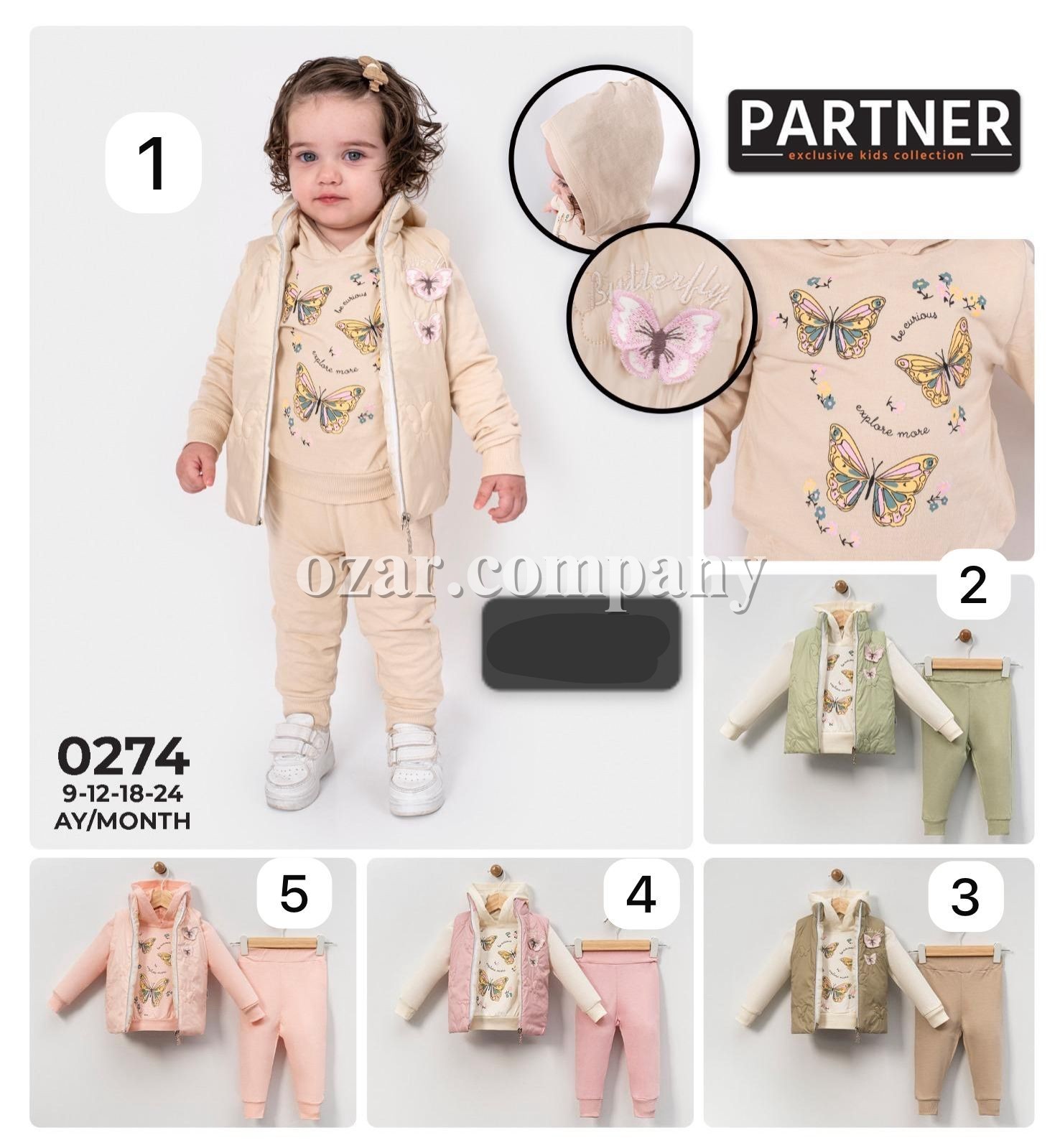 Костюм Тройка Для Девочки Partner (9-12-18-24мес.)