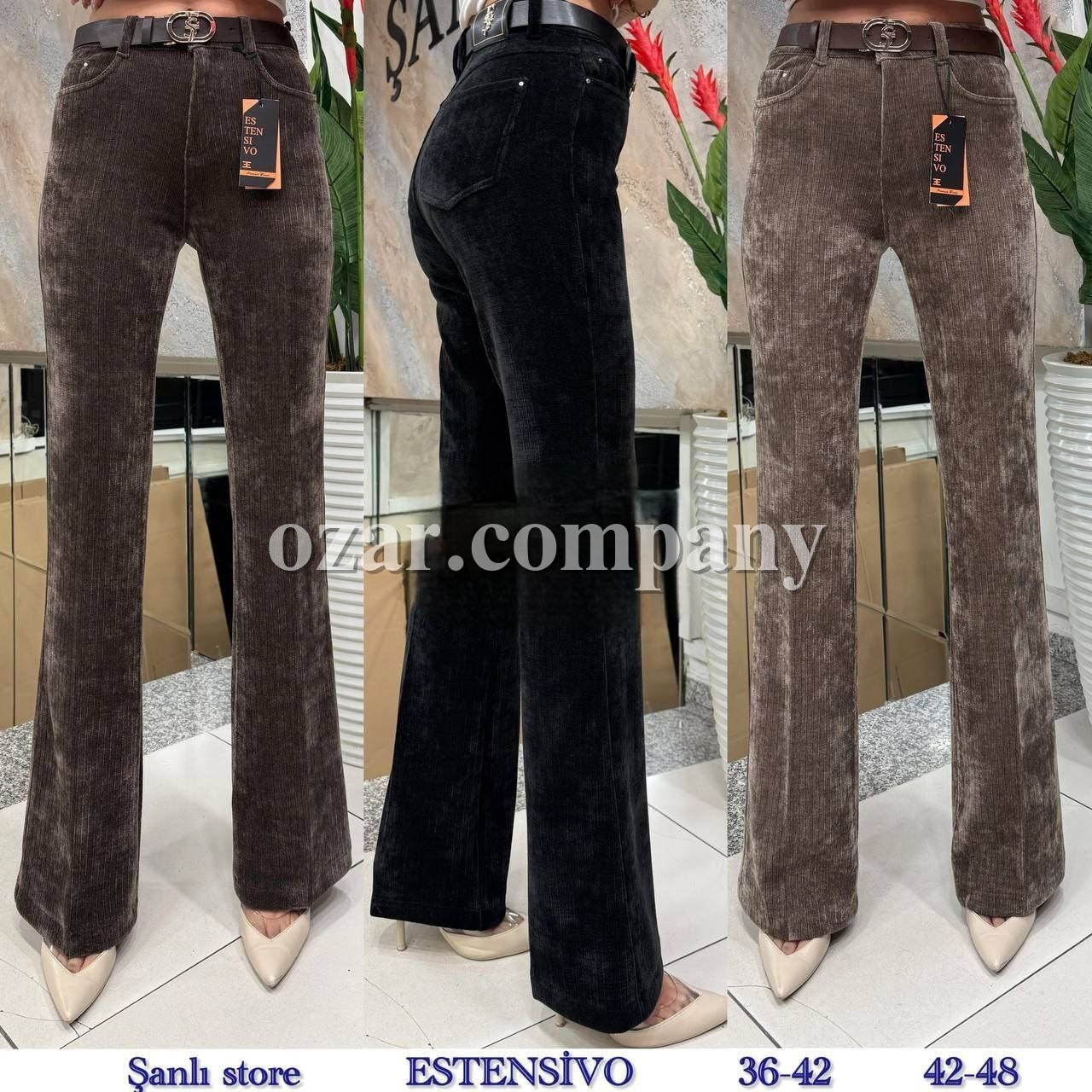 Женские Вельветовые Брюки Estensivo (Большие размеры)