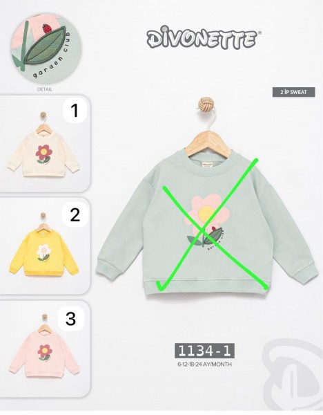 Свитшот Двунитка Для Девочки Divonette (6-12-18-24мес.)