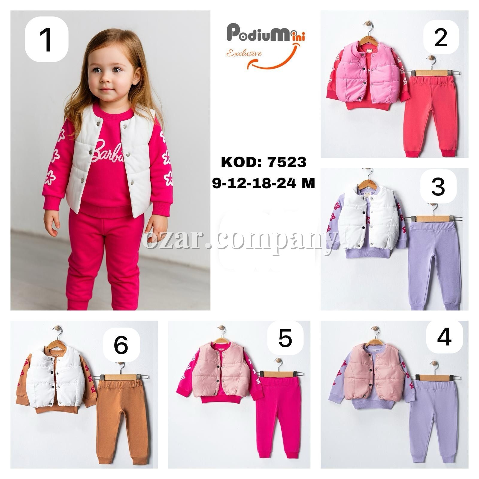 Костюм Тройка Для Девочки PodiuMini (9-12-18-24мес.)