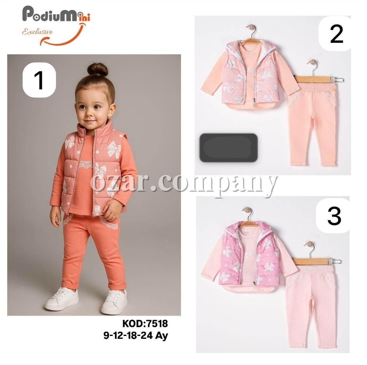 Костюм Тройка Для Девочки PodiuMini (9-12-18-24мес.)