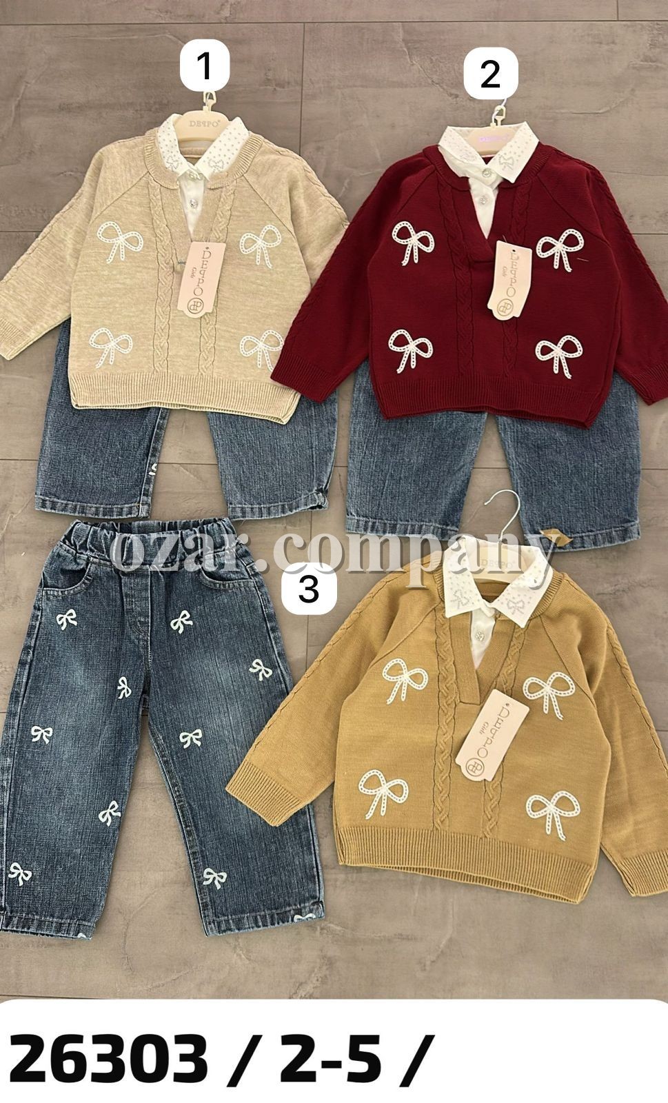 Костюм Тройка Для Девочки Deppo (2-3-4-5лет)